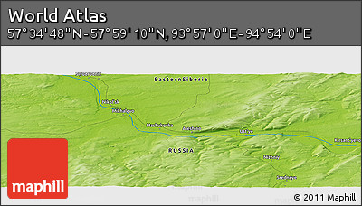 Physical Panoramic Map of the Area around 57° 46' 59" N, 94° 25' 30" E