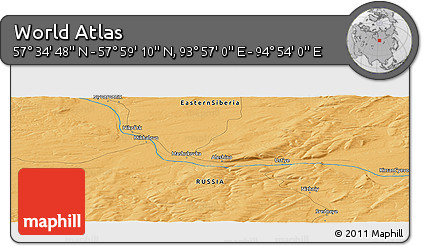 Political Panoramic Map of the Area around 57° 46' 59" N, 94° 25' 30" E