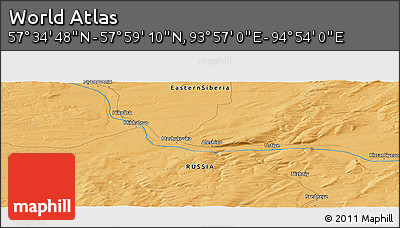 Political Panoramic Map of the Area around 57° 46' 59" N, 94° 25' 30" E