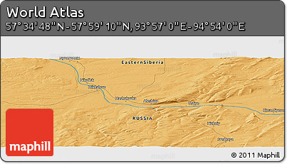 Political Panoramic Map of the Area around 57° 46' 59" N, 94° 25' 30" E