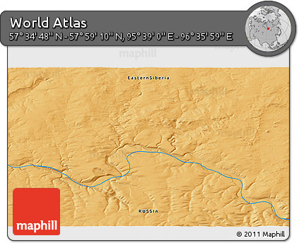 Political 3D Map of the Area around 57° 46' 59" N, 96° 7' 30" E