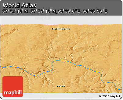 Political 3D Map of the Area around 57° 46' 59" N, 96° 7' 30" E