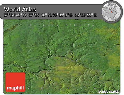 Satellite Map of the Area around 57° 46' 59" N, 96° 7' 30" E