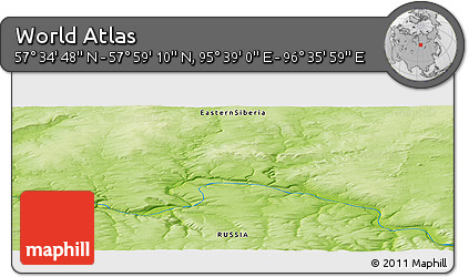 Physical Panoramic Map of the Area around 57° 46' 59" N, 96° 7' 30" E
