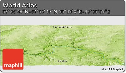 Physical Panoramic Map of the Area around 57° 46' 59" N, 96° 7' 30" E