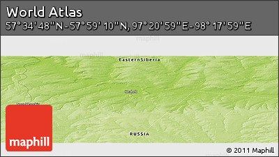 Physical Panoramic Map of the Area around 57° 46' 59" N, 97° 49' 29" E