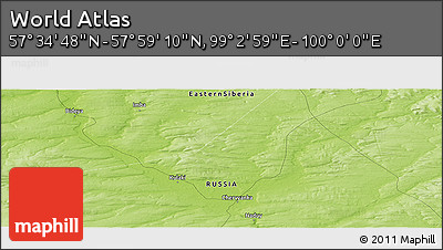 Physical Panoramic Map of the Area around 57° 46' 59" N, 99° 31' 30" E