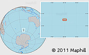 Gray Location Map of the area around 57° 10' 28" S, 101° 13' 29" E