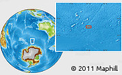 Physical Location Map of the area around 57° 10' 28" S, 101° 13' 29" E