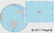 Gray Location Map of the area around 57° 10' 28" S, 102° 4' 29" E