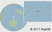 Savanna Style Location Map of the area around 57° 10' 28" S, 102° 55' 30" E, hill shading