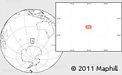 Blank Location Map of the area around 57° 10' 28" S, 104° 37' 30" E