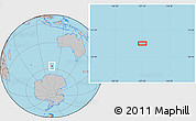 Gray Location Map of the area around 57° 10' 28" S, 107° 10' 30" E