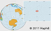 Political Location Map of the area around 57° 10' 28" S, 107° 10' 30" E