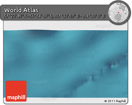 Satellite 3D Map of the Area around 57° 10' 28" S, 108° 1' 30" E