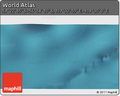 Satellite 3D Map of the Area around 57° 10' 28" S, 108° 1' 30" E