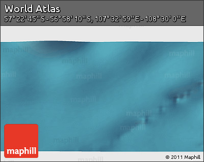 Satellite 3D Map of the Area around 57° 10' 28" S, 108° 1' 30" E