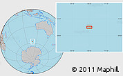 Gray Location Map of the area around 57° 10' 28" S, 108° 1' 30" E