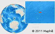 Shaded Relief Location Map of the area around 57° 10' 28" S, 108° 1' 30" E