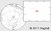 Blank Location Map of the area around 57° 10' 28" S, 109° 43' 29" E
