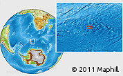 Physical Location Map of the area around 57° 10' 28" S, 10° 16' 30" E