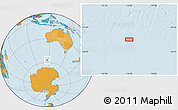 Political Location Map of the area around 57° 10' 28" S, 115° 40' 30" E