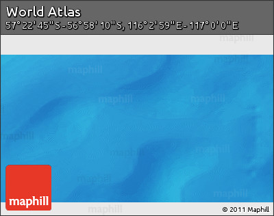 Physical 3D Map of the Area around 57° 10' 28" S, 116° 31' 30" E