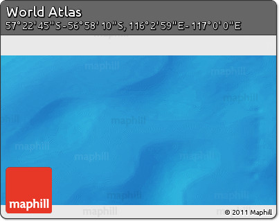 Physical 3D Map of the Area around 57° 10' 28" S, 116° 31' 30" E