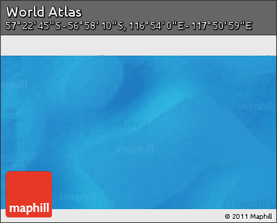 Physical 3D Map of the Area around 57° 10' 28" S, 117° 22' 30" E