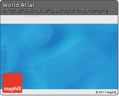 Physical 3D Map of the Area around 57° 10' 28" S, 117° 22' 30" E