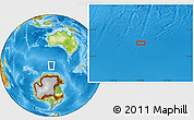 Physical Location Map of the area around 57° 10' 28" S, 118° 13' 29" E