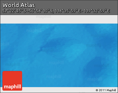 Physical 3D Map of the Area around 57° 10' 28" S, 119° 4' 29" E
