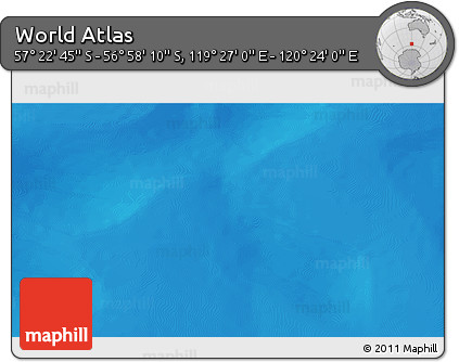 Physical 3D Map of the Area around 57° 10' 28" S, 119° 55' 30" E