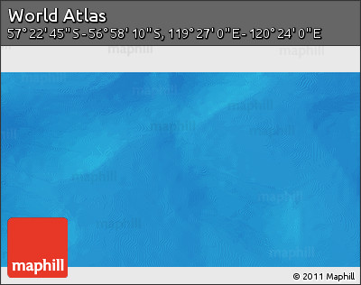 Physical 3D Map of the Area around 57° 10' 28" S, 119° 55' 30" E