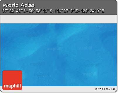 Physical 3D Map of the Area around 57° 10' 28" S, 119° 55' 30" E