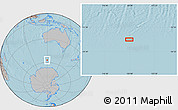 Gray Location Map of the area around 57° 10' 28" S, 119° 55' 30" E, hill shading