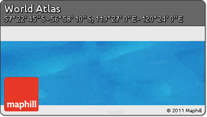 Physical Panoramic Map of the Area around 57° 10' 28" S, 119° 55' 30" E