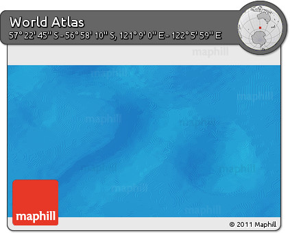 Physical 3D Map of the Area around 57° 10' 28" S, 121° 37' 30" E