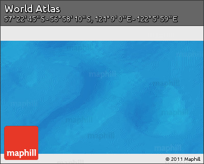 Physical 3D Map of the Area around 57° 10' 28" S, 121° 37' 30" E