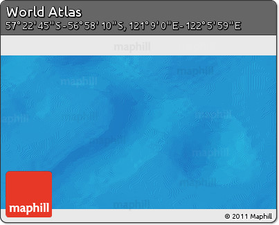 Physical 3D Map of the Area around 57° 10' 28" S, 121° 37' 30" E