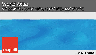 Physical Panoramic Map of the Area around 57° 10' 28" S, 121° 37' 30" E