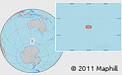Gray Location Map of the area around 57° 10' 28" S, 123° 19' 29" E