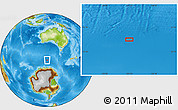 Physical Location Map of the area around 57° 10' 28" S, 123° 19' 29" E