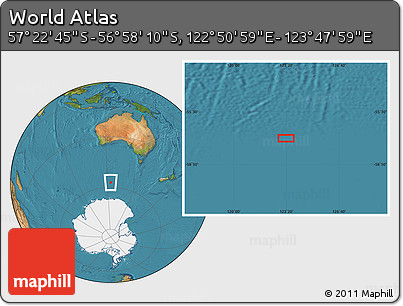 Satellite Location Map of the Area around 57° 10' 28" S, 123° 19' 29" E