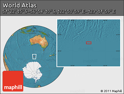 Satellite Location Map of the Area around 57° 10' 28" S, 123° 19' 29" E