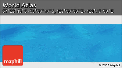 Physical Panoramic Map of the Area around 57° 10' 28" S, 123° 19' 29" E