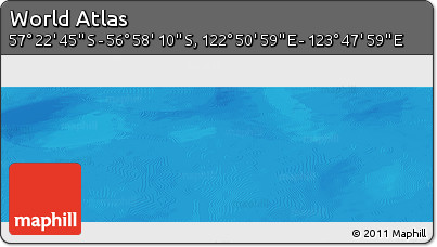 Physical Panoramic Map of the Area around 57° 10' 28" S, 123° 19' 29" E