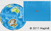 Physical Location Map of the area around 57° 10' 28" S, 124° 10' 30" E