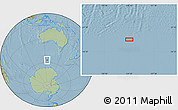 Savanna Style Location Map of the area around 57° 10' 28" S, 124° 10' 30" E, hill shading