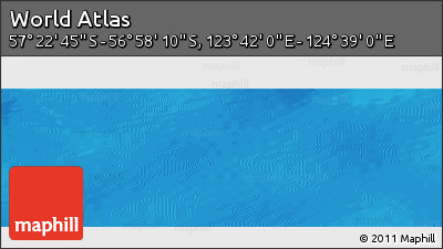 Physical Panoramic Map of the Area around 57° 10' 28" S, 124° 10' 30" E